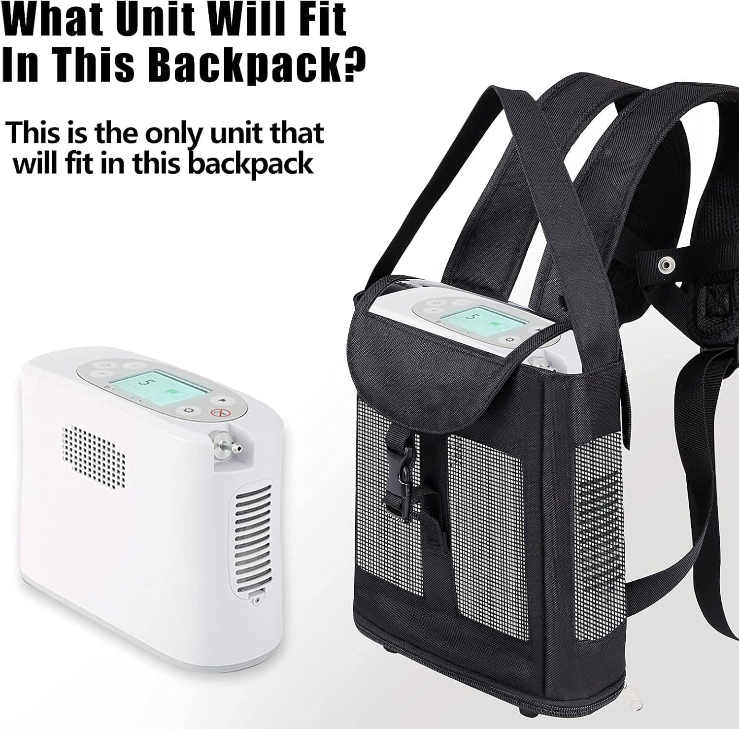 YXMEIGUO Oxygen Concentrator Backpack Fit for Inogen One G3, Portable Oxygen Machine Carrying Bag with Adjustable Shoulder Straps, Black