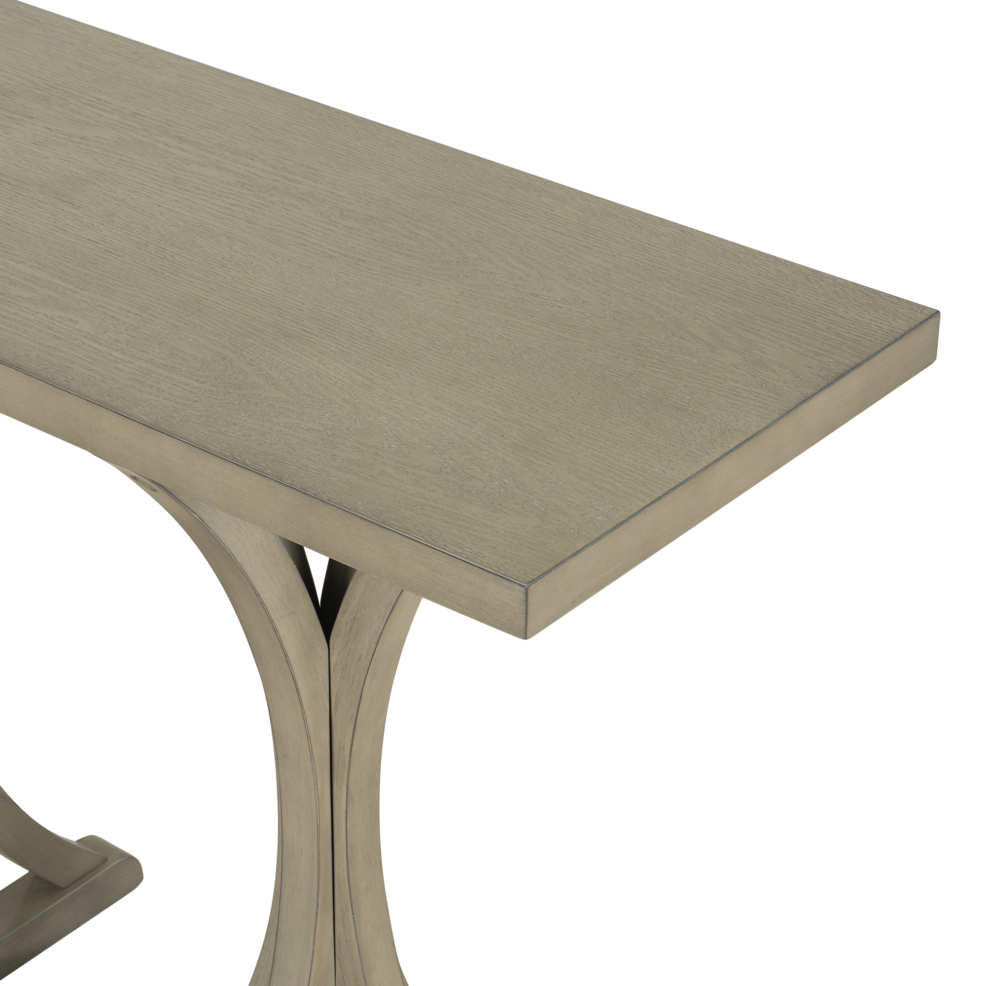 HOQBN 59.8'' Wooden Console Table,Farmhouse Entryway Table with Wood Legs for Living Room,Entryway,Hallway, Dining Spaces,Gray