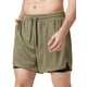 thumbnail image 1 of Pantalones cortos deportivos para hombre para correr de secado rápido con forro 2 en 1 con bolsillos MABOTO Ejercito verde/S, 1 of 7