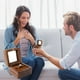 thumbnail image 1 of Caja para anillos, joyero, caja de madera para anillos, caja para anillos de compromiso con 1 ranura, caja para anillos de boda, elegante y retro, caja para anillos para propuesta de matrimonio., 1 of 7