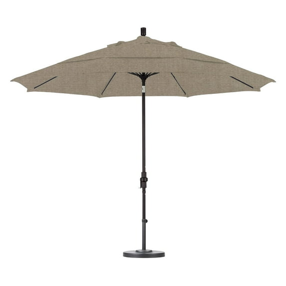 California Umbrella 11 ft. Fiberglass Double Vent Sunbrella Tilt Market Umbrella