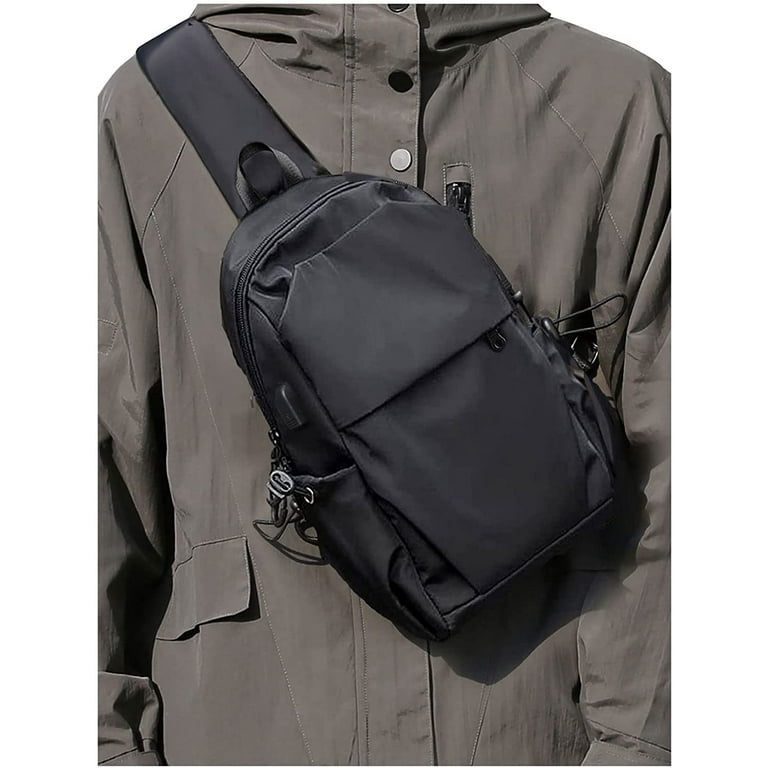  Black Re-Nylon Cross-body Bag , One Size For Male