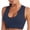 Dark Blue, variant on Joau Womens Ribbed Sports Bra - Seamless Wirefree U Neck Padded Low Impact Workout Yoga Exercise Bra High Support Crop Tank Tops for Everyday Wear