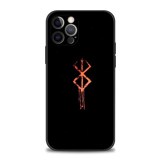 Guts Berserk Warrior Japonés Anime Manga Teléfono Funda Para iPhone 11 12 13 Pro Max Mini De Silicona Suave Negra