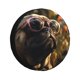 thumbnail image 1 of Balery Pug Wearing Sunglasses Flowers Cubiertas para Neumáticos - Protector Resistente para Neumáticos de Camioneta, SUV, Remolque, Camper y RV-15 inch, 1 of 6