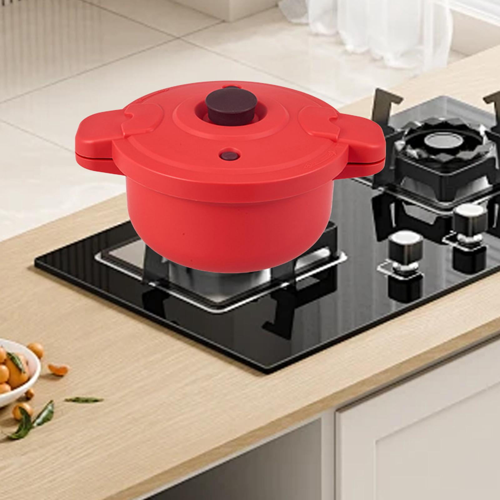 Microwave Pressure Cooker Small Cooking Pot with Locking Lid and Anti Scald Handle for Home Kitchen Use
