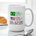 thumbnail image 6 of CafePress - Half Brazilian Half Ameri - 15 oz Ceramic Large White Nolvety Mug, 6 of 6