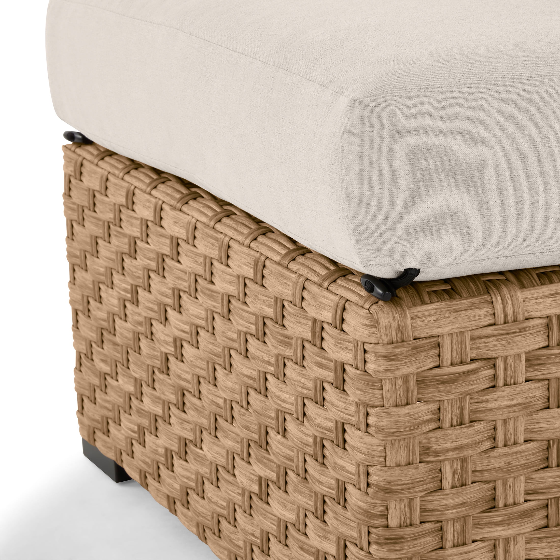 Better Homes & Gardens River Oaks All-Weather Wicker Outdoor Ottomans – 2 Pack, Natural