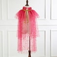 thumbnail image 2 of Lkhaha Girls Jacket Color Block Sequin Mesh Shawl Ruffle Lace Up Princess Cloak Fall Winter Clothes, 2 of 4