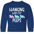 thumbnail image 3 of Inktastic Easter Hanging with My Peeps Pastel Bunnies Long Sleeve Youth T-Shirt, 3 of 5