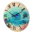 thumbnail image 3 of Designart 'Coral Reef Fishes With Turquoise Ocean Spiral' Nautical & Coastal Wood Wall Clock, 3 of 5