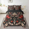 thumbnail image 2 of Manfei Floral Moth 7pcs Bedding Comforter Set,Botanical Plants Queen Bedding Sets Super Cozy,Bohemian Theme Queen Sheet Sets,Super Cozy Flower Room Decor,Reversible, 2 of 8