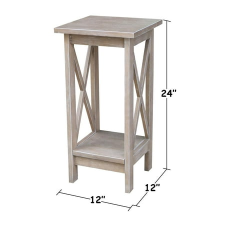 International Concepts 24" X-Sided Plant Stand in Washed Gray Taupe