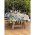 thumbnail image 3 of Outdoor Tablecloth with Umbrella Hole for Patio/Picnic/Party/Camping, Spring Botanical Waterproof Table Cloth Rectangle Table Cover Washable, Watercolor Floral Leaves Butterflies Beige (60"x 84"), 3 of 8