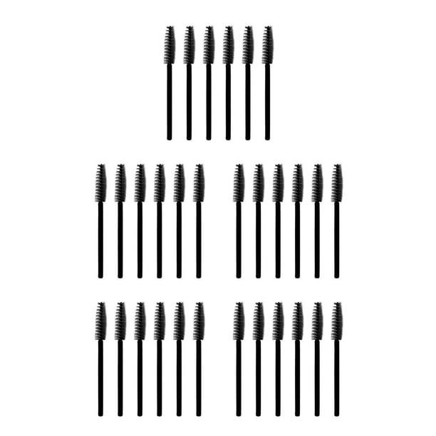 Qarigey 50 Piezas Cepillo de pestañas Desechable Nylon Mascara Varitas Maquillaje Portátil Mini Herramientas de belleza Extensión de todo negro 5piezas