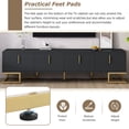 thumbnail image 6 of TUANLUO Television Stand with 4 Doors, TV Console for 80" TVs, TV Cabinet with Adjustable Metal Legs and Shelves, Modern Entertainment Center, TV Stand Furniture for Living Room Bedroom, Black, 6 of 10