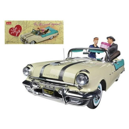 64 Pontiac Star - 1955 Pontiac Star Chief I Love Lucy On The Road Again with figurine 1/18 Diecast Car Model by Sunstar