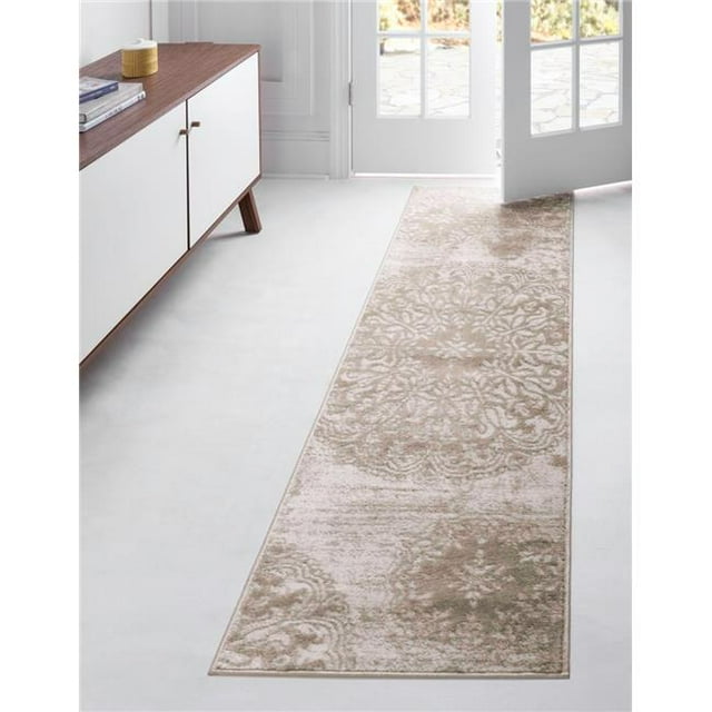 Unique Loom 3141522 2 ft. x 9 ft. 10 in. Grand Sofia Runner Rug, Tan