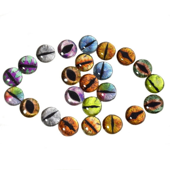 12 Pairs of 8mm Dragon Glass Eyes