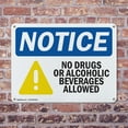 thumbnail image 4 of (2 Pack) No Drugs No Alcoholic Beverages Allowed OSHA Notice Sign 10 Inch X 7 Inch Indoor / Outdoor Rust-Free Aluminum Metal Signs for Workplace, Workshop, and Construction Site, Made, 4 of 8
