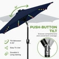 thumbnail image 5 of Scafild | 7.5ft Outdoor Patio Umbrella with Solar Lights, Outdoor Market Umbrella with Colorful LED Lights and Tilt and Crank - Navy, 5 of 10