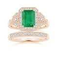 thumbnail image 4 of ANGARA Natural 1.5 Ct Aeon Emerald Halo Engagement Ring with Milgrain in 14K Rose Gold for Women (Size-8x6mm) | May Birthstone, Anniversary, Jewelry Gift for Women | Natural Emerald Ring, 4 of 9