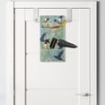 thumbnail image 2 of Exotic Hanging Pocket Organizer, Colorful Demonstration of Natural Palm Leaves Flowers and Bird Silhouettes, Printed Polyester Storage Bag with Pockets, 9" x 16", Lavender and Green, 2 of 2