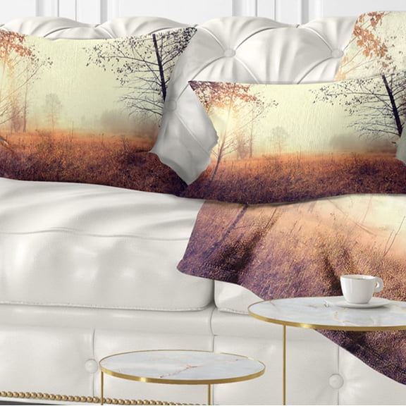 Designart Beautiful Natural Landscape with Trees - Landscape Printed Throw Pillow - 12x20