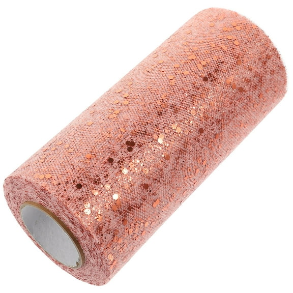 MEIBUTYUP 1 Pack Rose Tulle Roll Polyester Mesh Ribbon for Wedding Decorations and Holiday Wrapping