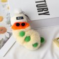 thumbnail image 4 of Guardurnaity LLavero de gusano de pulgada, colgante de oruga de peluche, bonito adorno de dibujos animados, bolsa Kawaii, bola colgante para mujer, Ropa, zapatos y accesorios Miscelánea Amarillo Crema, 4 of 6