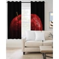 thumbnail image 2 of Red Fruit Kitchen Curtains Modern Minimalist Decor Black Background Cafe Short Curtains for Bathroom Blackout Window Curtain Grommet Small Window Treatment Drapes for Bedroom Living Room 52"x45"x2, 2 of 9
