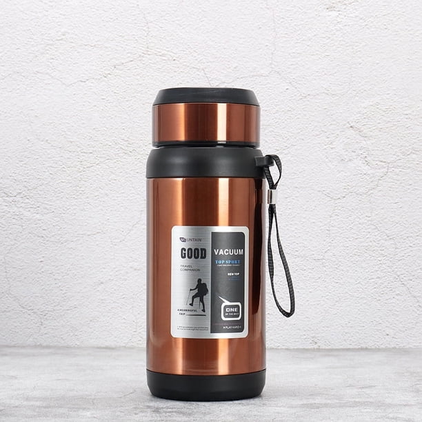 Olla térmica inteligente de acero inoxidable 304, olla portátil de gran capacidad, botella de agua para exteriores con olla para montar a mano alzada