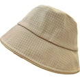 thumbnail image 6 of CoCopeaunts Bucket Hat for Men Solid Color Checkered Pattern Design Fisherman Hat Four Seasons Sunscreen Versatile Basin Hat, 6 of 8