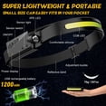 thumbnail image 5 of Avlxt Linterna frontal LED, paquete de 2 linternas recargables para adultos, faro de haz ancho 230, lámpara frontal con sensor de movimiento, diadema ajustable, luz frontal impermeable para exteriores, 5 of 5