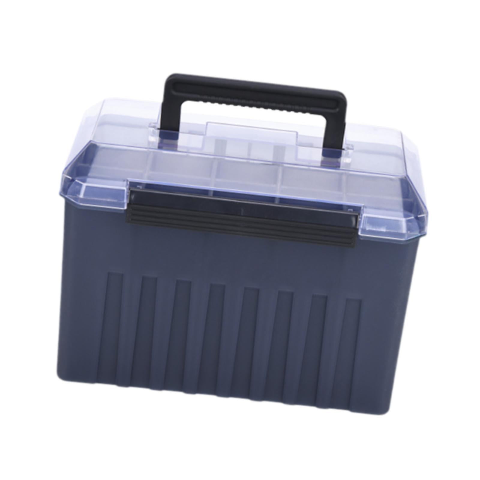 Wswqop Fishing Tackle Box Storage Case Fishing Accessories Portable Sturdy Multipurpose Style D