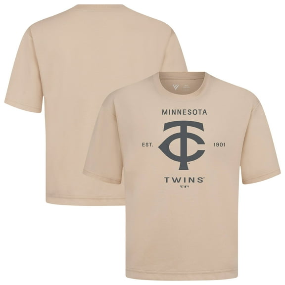 Men's Levelwear Khaki Minnesota Twins Crossway Oversized Luxe Signature Knit T-Shirt