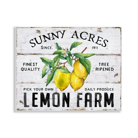 Stupell Industries Sunny Acres Lemon Farm Food & Beverage Painting Unframed Art Print Wall Art, 14 x 11