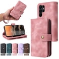 thumbnail image 7 of SaniMore with Samsung Galaxy S23 Ultra Wallet Case, PU Leather Multi-Function Detachable 2 in 1 Zipper Magnetic Cover with Card Holder Kickstand Wirstlet Shoulder Strap Crossbody Phone Case, Rosegold, 7 of 7