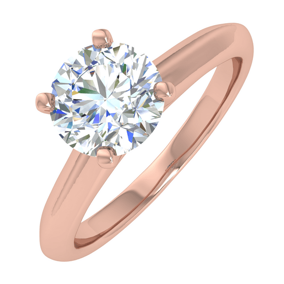 1/2 Carat Prong Set Solitaire Diamond Engagement Ring Band in 14K Rose Gold - IGI Certified (Ring Size 6.25)