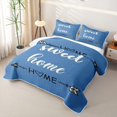 thumbnail image 3 of meiyoeat Rustic Home Sweet Twin Quilt Set for Adults Men Women, Arrow Quote Twin Coverlet Set, Sky Blue, 2pcs, 3 of 7
