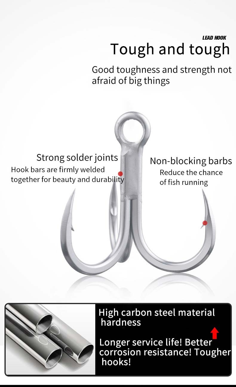 5Packs BKK Raptor-Z 6071-4X-HG Treble Fishing Hooks 4# 2# 1# 1/0# 2/0# 3/0# 4/0# 5/0# Sea Fishing Big games Anti-Rust Coating