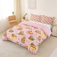 thumbnail image 3 of Erosebridal Kawaii Capybaras Queen Duvet Cover Set,Cute Animal Capybara Rainbow Stars Pattern Bedding For Kids Teens ,Reversible Pink 3-Piece,No Comforter, 3 of 6