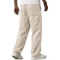 thumbnail image 3 of Yungyresw Men's Solid Linen Casual Pants Breathable Lightweight Athletic Trousers With Multi Pockets Relaxed Fit Work Trousers Khaki L, 3 of 5