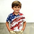thumbnail image 2 of CONZONE 250Th Anniversary Usa T Shirts For Child Kids Boys Lapel Independence Day Graphic Prints Short Sleeve Comfortnable Tops Red3 Size 5-6 Years, 2 of 4