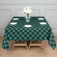 thumbnail image 3 of Teal and Black Checkerboard Pattern Square Tablecloth,Waterproof Square Table Cover,Wipeable Spillproof Washable Table Cover for Home Kitchen Party Decor 52"x52"(132x132cm), 3 of 6