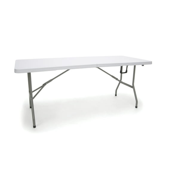 Essentials by OFM ESS-5072F 6' Blow Molded Center-Folding Utility Table, White