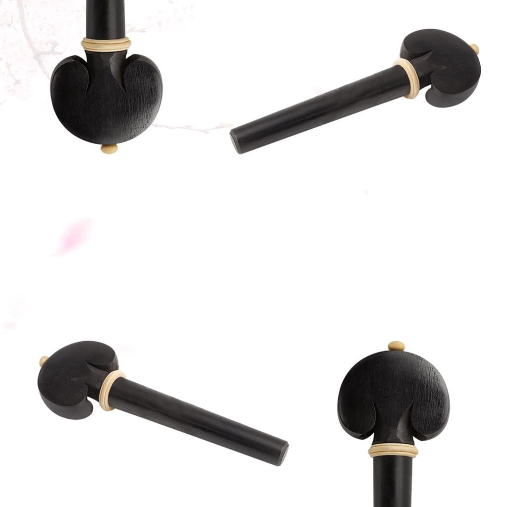 Yihuala 4 Pcs Ebony Wood Cello Tuning Peg Tuner Cello Pegs Cello Shaft Handle Musical Intruments Parts & Accessories