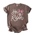 thumbnail image 7 of He Is Risen Christian Shirt for Women - Pearl Bow Easter Faith Graphic Tee Espresso Shirt Adult Small, 7 of 7