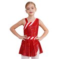 thumbnail image 2 of Vestido de baile de Ballet para niñas, traje de leotardo de gimnasia, disfraz de bastón de caramelo de elfo de Navidad, Ropa de baile para patinaje artístico de Papá Noel, 2 of 5