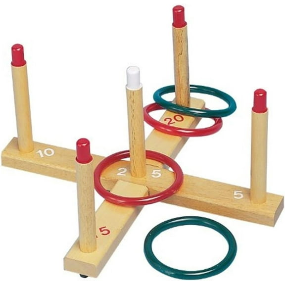 Champion Sports QS1 Wooden Ring Toss Set,Classic